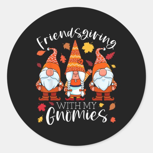 Vriendschap met mijn Thanksgiving drie g Ronde Sticker (Voorkant)