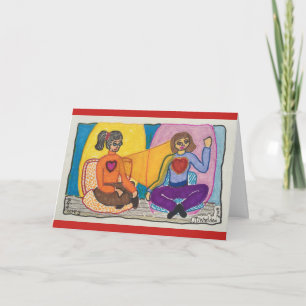 Vriendschap met open hart feestdagen kaart