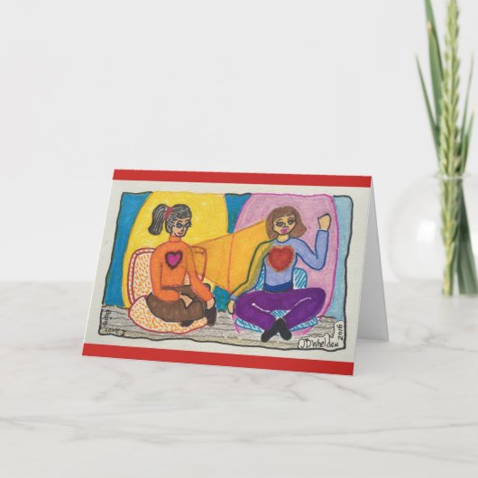 Vriendschap met open harten feestdagen kaart (Voorkant)