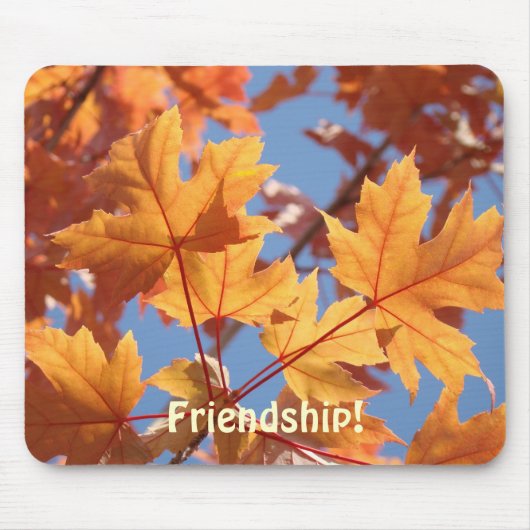 Vriendschap! muismat cadeaus Herfstbladeren (Voorkant)