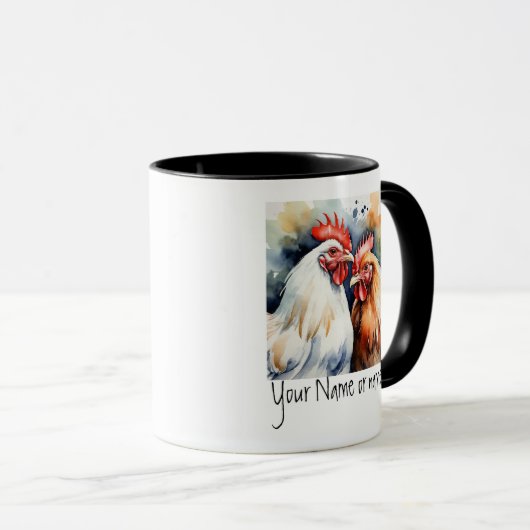 Vriendschap of romantische Jouw naam noemt kippen Mok (Voorkant rechts)