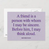 Vriendschap Oprechtheid Briefkaart (Voorkant / Achterkant)