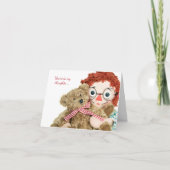 vriendschap-oude voddenpop en teddybeer kaart (Voorkant)