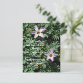 Vriendschap - paarse bloemen briefkaart (Staand voorkant)