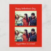 Vriendschap Partner in Crime Funny Valentijnsdag Briefkaart (Voorkant)