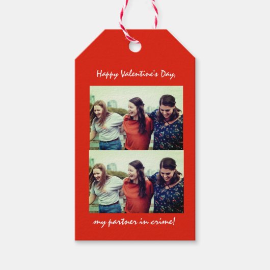 Vriendschap Partner in Crime Funny Valentijnsdag Cadeaulabel (Voorkant)