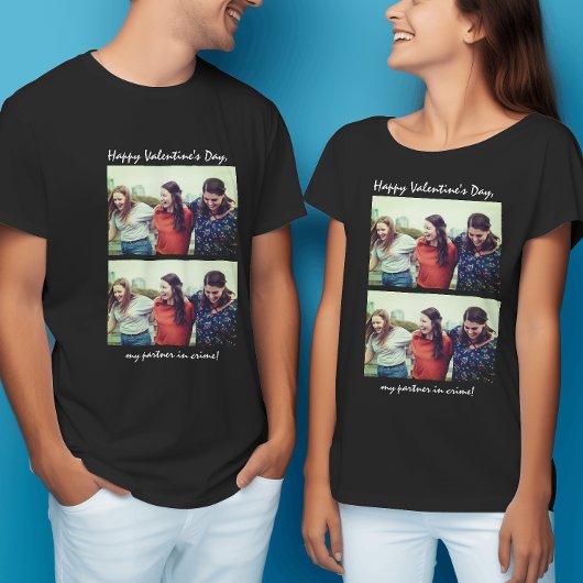 Vriendschap Partner in Crime Funny Valentijnsdag T-shirt