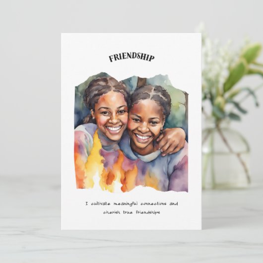 Vriendschap positieve affirmatie Kaart (Staand voorkant)