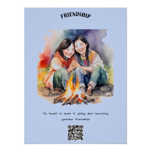 Vriendschap positieve bevestiging perfect poster (Voorkant)