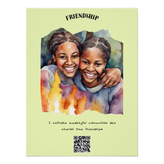 Vriendschap positieve bevestiging perfect poster (Voorkant)