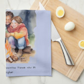 Vriendschap positieve bevestiging theedoek (Quarter Fold)
