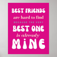 Vriendschap poster, Schattige roze Beste vriend ci