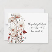 Vriendschap Quote Engels/Japans Bloemen Notecard Notitiekaartje (Achterkant)