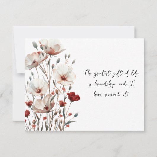 Vriendschap Quote Engels/Japans Bloemen Notecard Notitiekaartje (Achterkant)