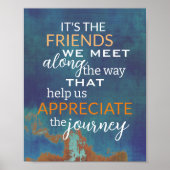 Vriendschap quote PN blauw en blauwgroen verdrieti Poster (Voorkant)