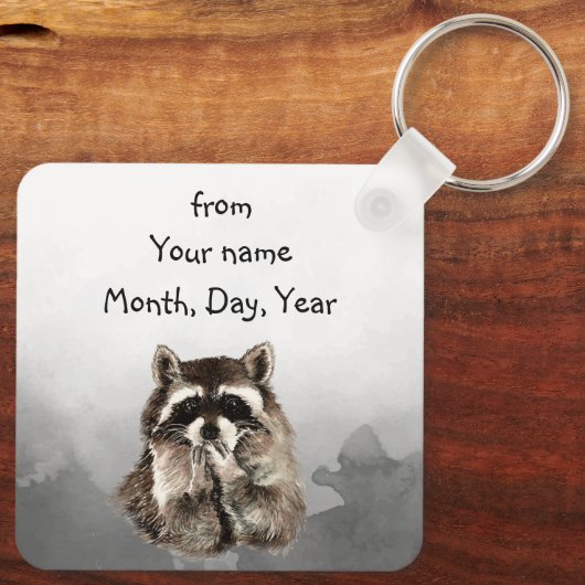 Vriendschap Raccoon Denk aan mij Gepersonaliseerd Sleutelhanger (Achterkant)