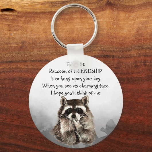 Vriendschap Raccoon Denk aan mij Sleutelhanger (Voorkant)