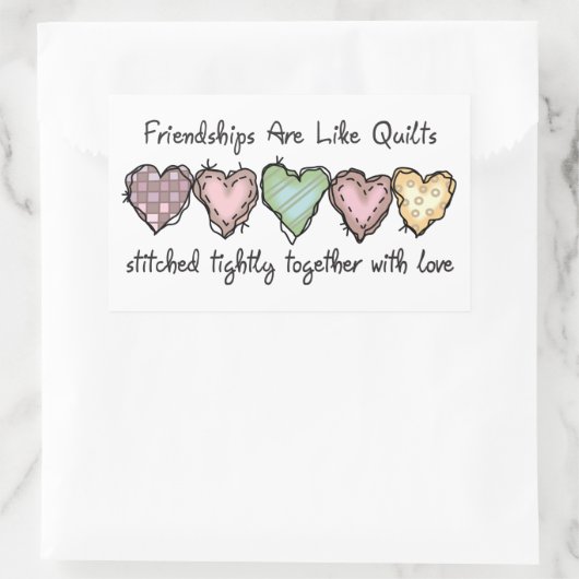 vriendschap rechthoekige sticker (Tas)