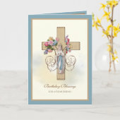 Vriendschap Religieuze Maagd Mary Floral katholiek Kaart (Gele Bloem)