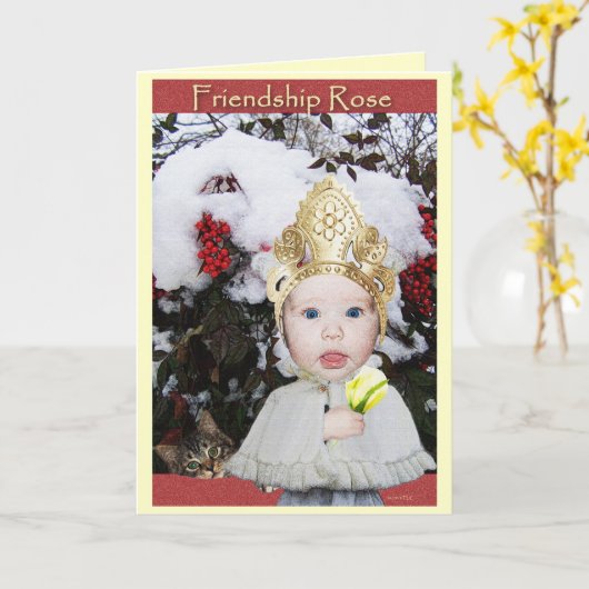 Vriendschap Roos Kaart (Gele Bloem)