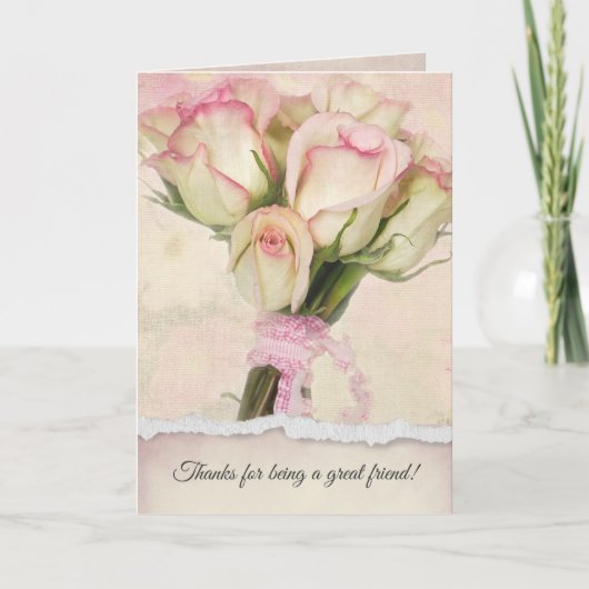Vriendschap Rose Bouquet Kaart (Voorkant)