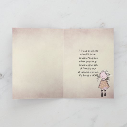 Vriendschap Rose Bouquet Kaart (Binnen)