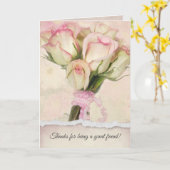 Vriendschap Rose Bouquet Kaart (Gele Bloem)