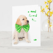 Vriendschap St Patricks Day Puppy Kaart (Gele Bloem)