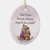 Vriendschap Teddy Bear houdt van je Inspirerend Keramisch Ornament (Rechts)