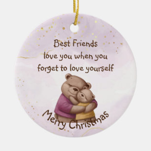 Vriendschap Teddy Bear houdt van je Inspirerend Keramisch Ornament