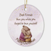 Vriendschap Teddy Bear houdt van je Inspirerend Keramisch Ornament (Links)