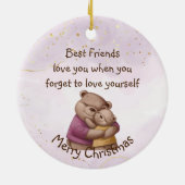 Vriendschap Teddy Bear houdt van je Inspirerend Keramisch Ornament (Achterkant)