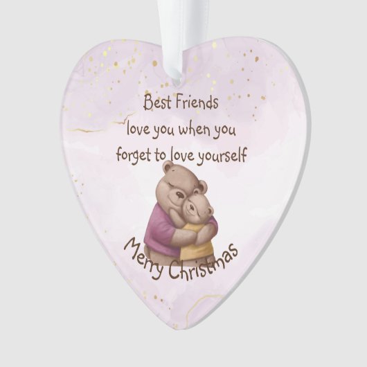 Vriendschap Teddy Bear houdt van je Inspirerend Ornament (voorkant)