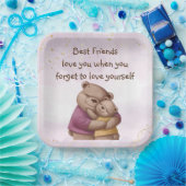 Vriendschap Teddy Bear houdt van je Inspirerend Papieren Bordje (Feest)