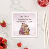 Vriendschap Teddy Bear houdt van je Inspirerend Servet (Insitu)