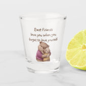 Vriendschap Teddy Bear houdt van je Inspirerend Shot Glas (Voorkant)