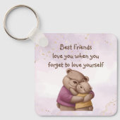 Vriendschap Teddy Bear houdt van je Inspirerend Sleutelhanger (Voorkant)