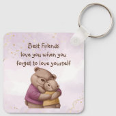 Vriendschap Teddy Bear houdt van je Inspirerend Sleutelhanger (Achterkant)