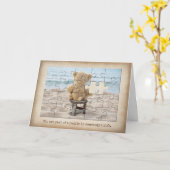 Vriendschap Teddy Bear Puzzel Kaart (Gele Bloem)