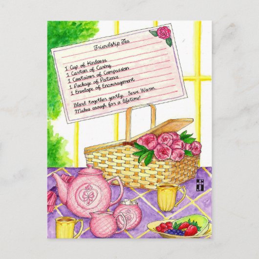 Vriendschap Thee Inspirerend Post Kaart (Voorkant)