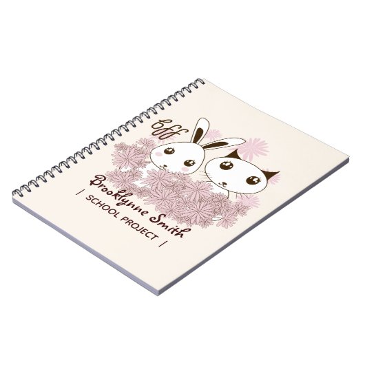 Vriendschap tussen meisjes BFF Schattige Cartoon K Notitieboek (Linkerzijde)