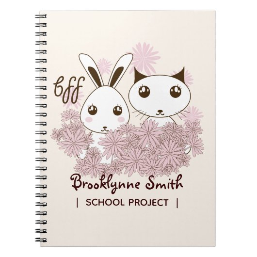 Vriendschap tussen meisjes BFF Schattige Cartoon K Notitieboek (Voorkant)