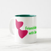 vriendschap tweekleurige koffiemok (Voorkant links)