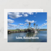 Vriendschap van het Salem-schip in Salem Massachus Briefkaart (Voorkant / Achterkant)