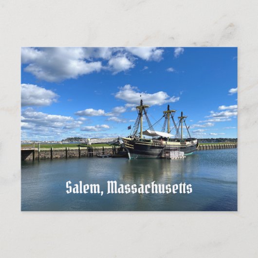 Vriendschap van het Salem-schip in Salem Massachus Briefkaart (Voorkant)