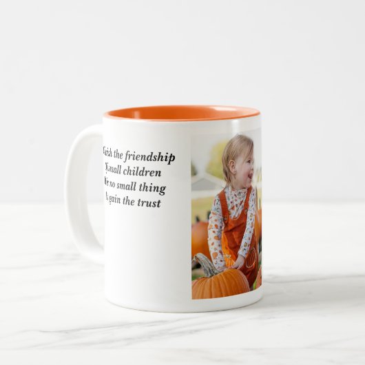 Vriendschap van kinderen tweekleurige koffiemok (Voorkant links)