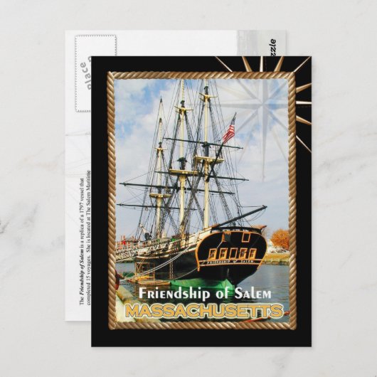 Vriendschap van Salem, Massachusetts Briefkaart (Voorkant / Achterkant)