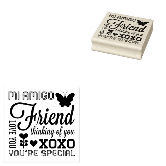 Vriendschap Vele Manieren Rubber Art Stamp Rubberstempel (Gestempeld)