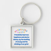 Vriendschap verbetert geluk - vriendschapsofferte sleutelhanger (Voorkant)