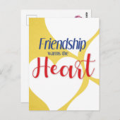 "Vriendschap verwarmt het hart" briefkaart (Voorkant / Achterkant)